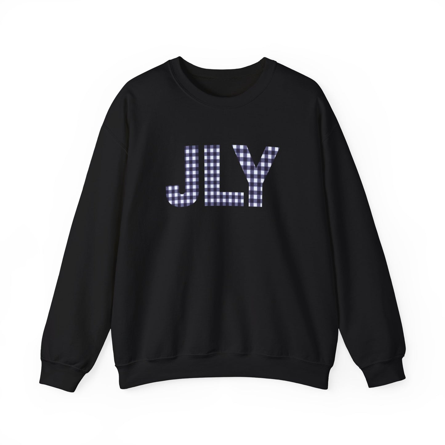 JLY Plaid Monogram Crewneck Sweatshirt