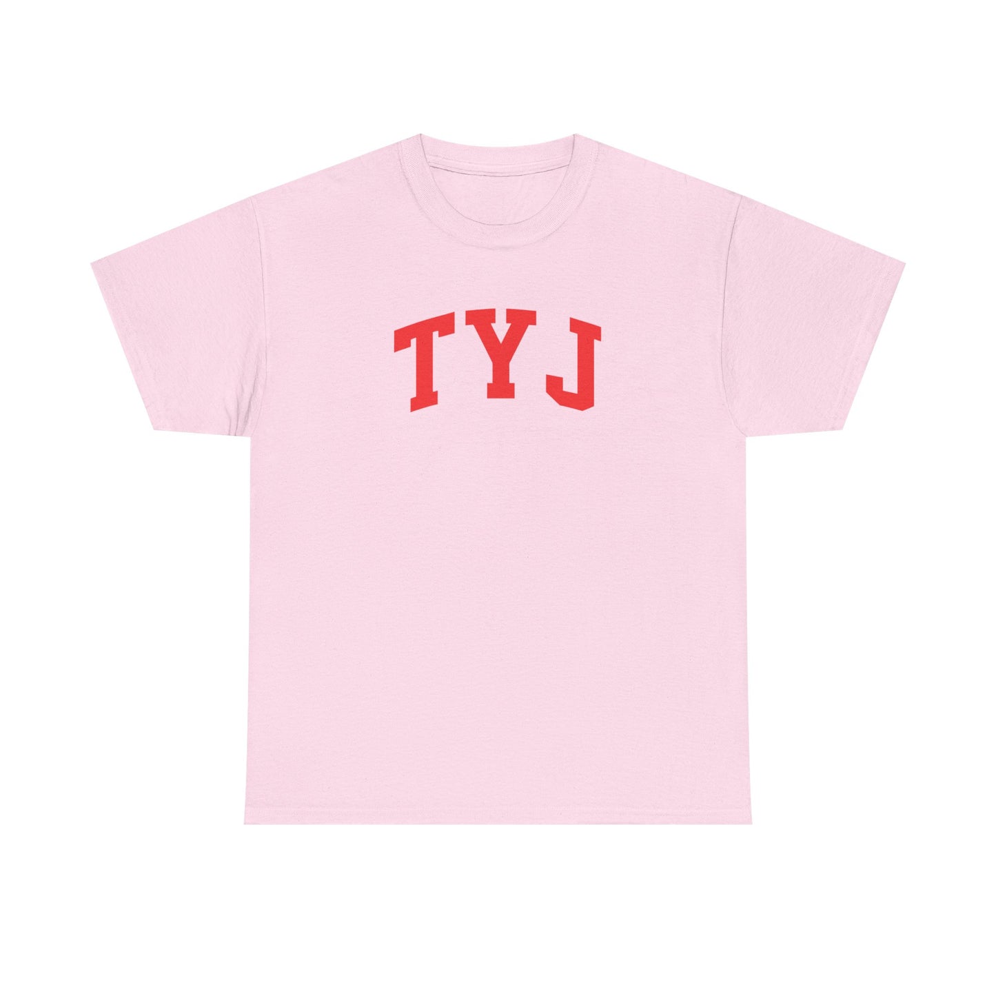 TYJ Arch Logo T-Shirt — Minimal Red College-Style Tee