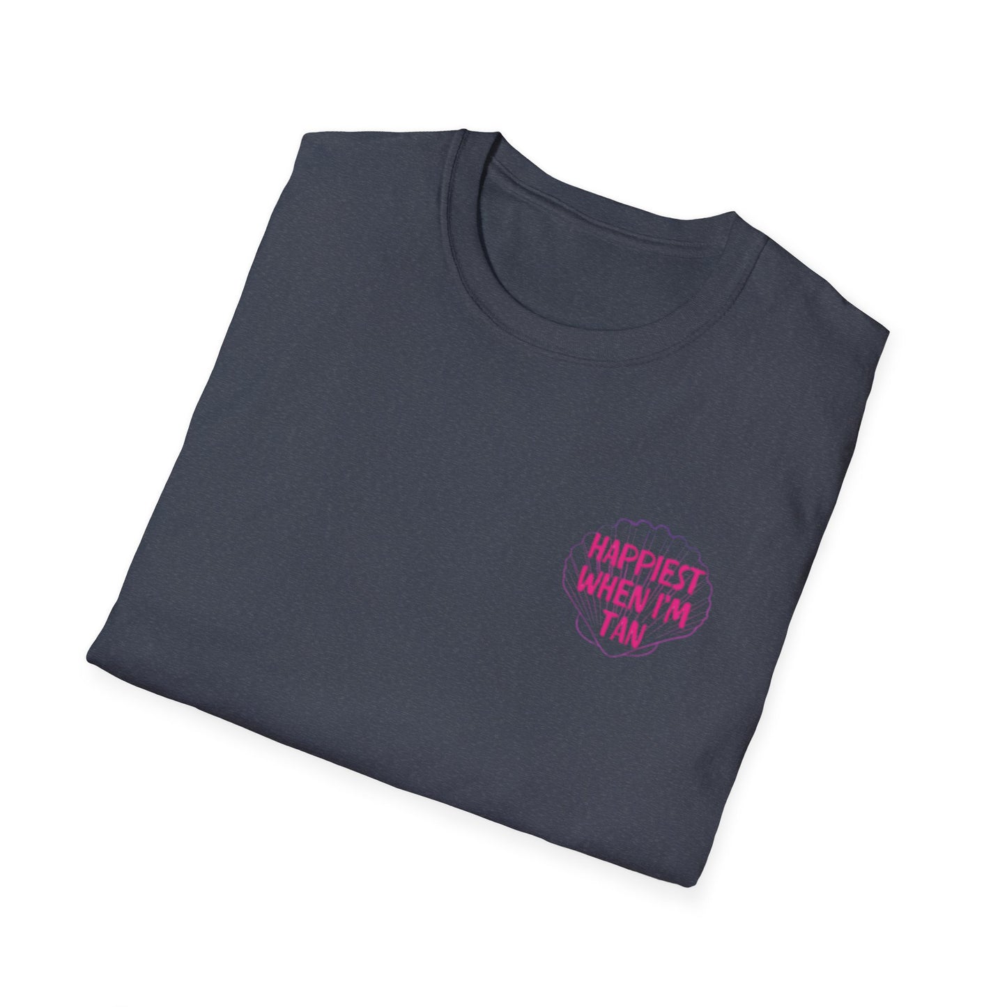 T-Shirt — "Happiest When I'm Tan" Pink Beach Tee