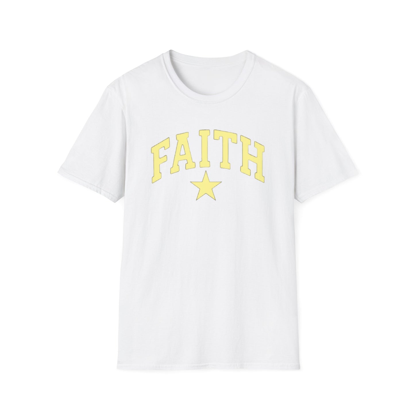 Faith Graphic T-Shirt — Yellow Lettering with Star