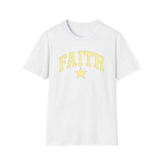 Faith Graphic T-Shirt — Yellow Lettering with Star