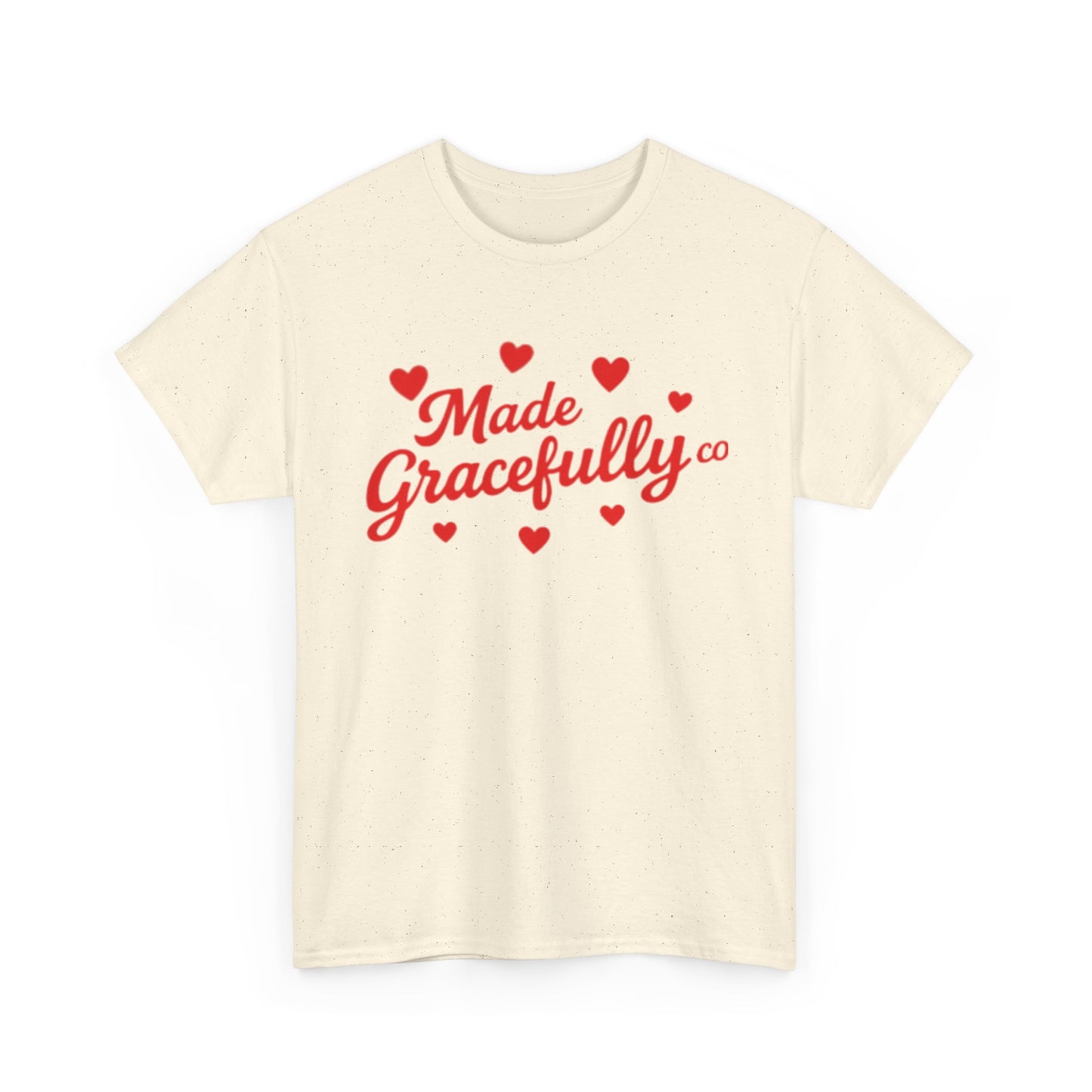 Made Gracefully Tee — Feminine Heart Script Graphic T-Shirt