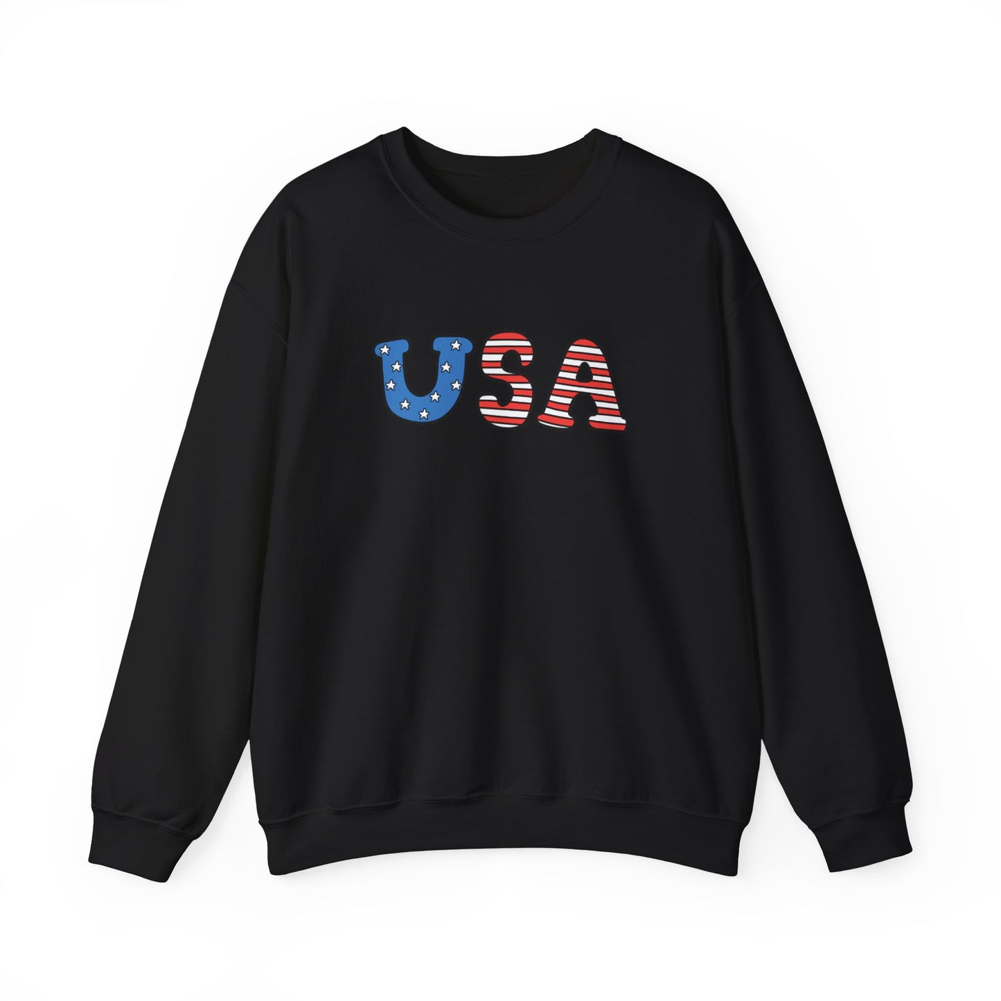 USA Flag Graphic Sweatshirt — Patriotic Crewneck