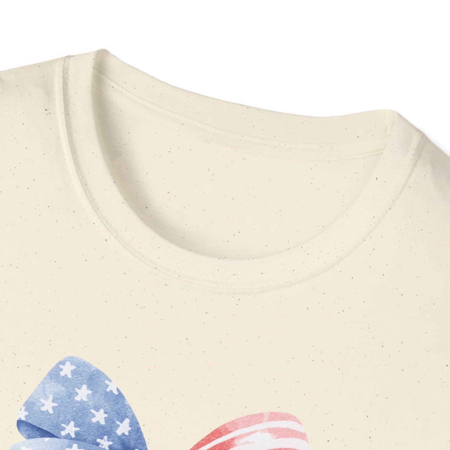 Patriotic USA Flag Bow T-Shirt — Red White Blue 4th of July Tee