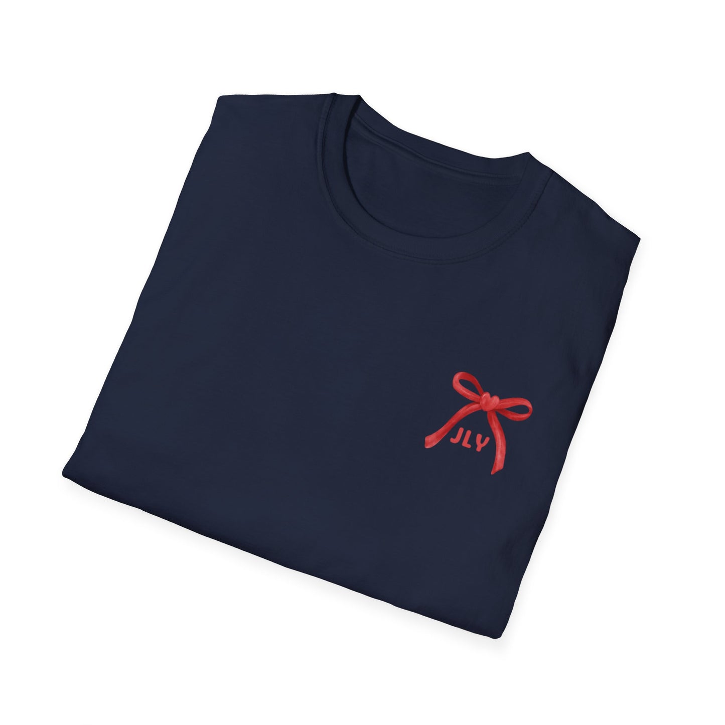 T-Shirt — Red Bow "JLY" Graphic Tee