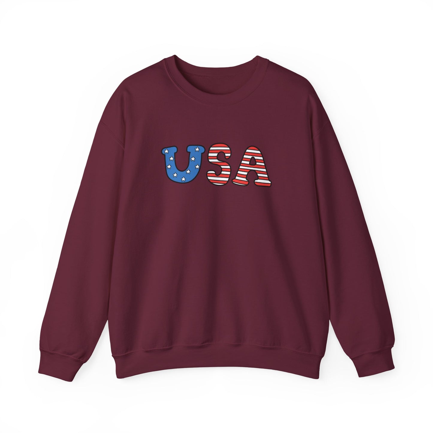 USA Flag Graphic Sweatshirt — Patriotic Crewneck