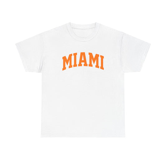 Miami Arch Tee — Retro Orange City Graphic T-Shirt