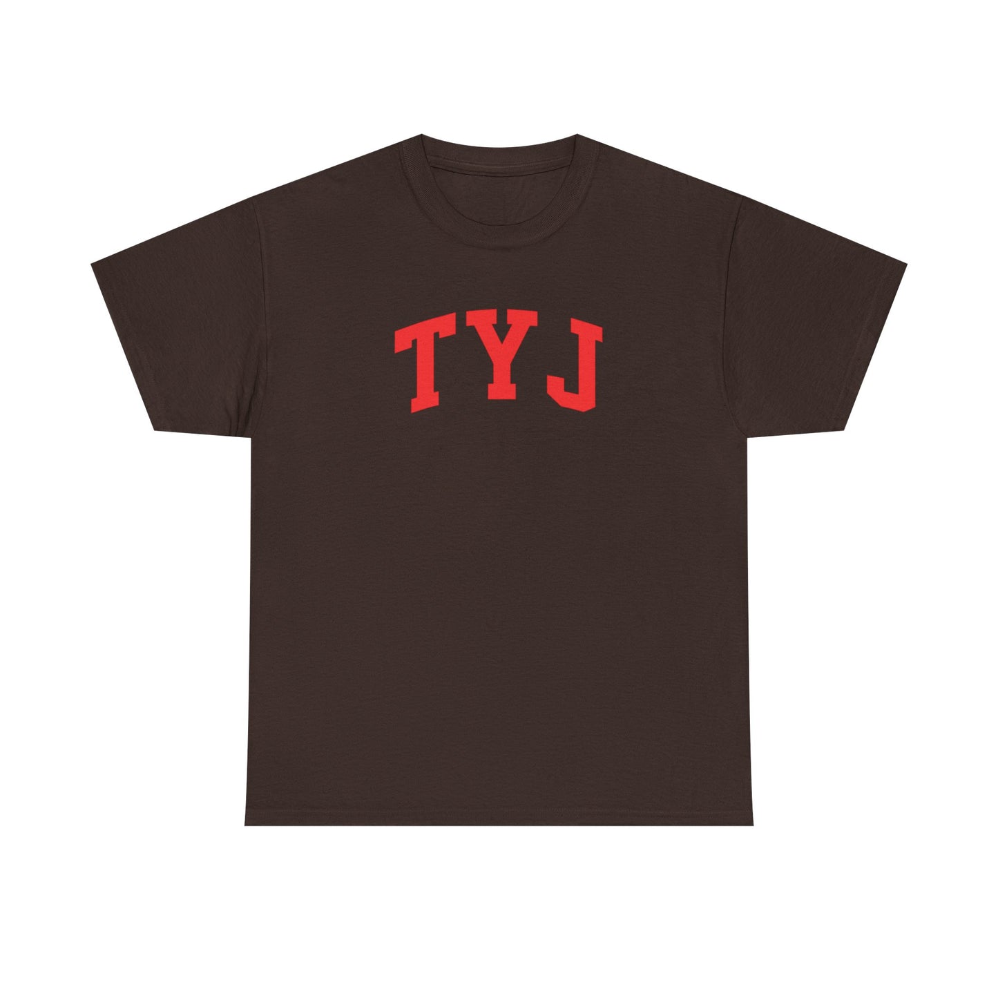 TYJ Arch Logo T-Shirt — Minimal Red College-Style Tee
