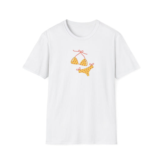 Yellow Polka Dot Bikini T-Shirt — Cute Summer Beach Tee