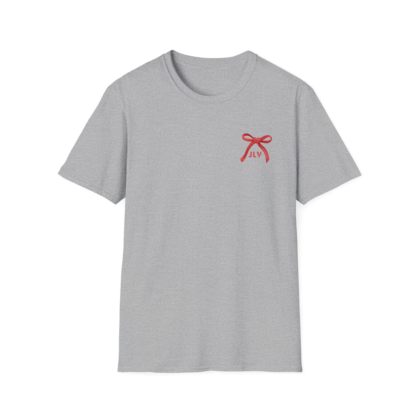 T-Shirt — Red Bow "JLY" Graphic Tee