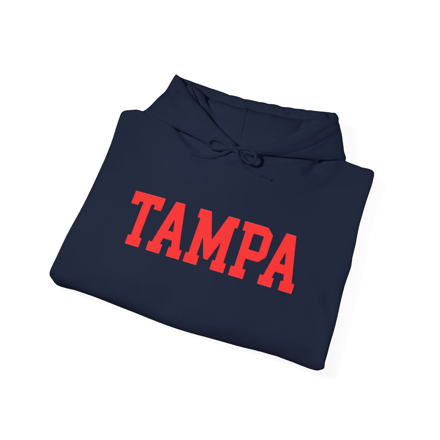 Tampa Hoodie — Classic Collegiate Pullover with Bold Red Text