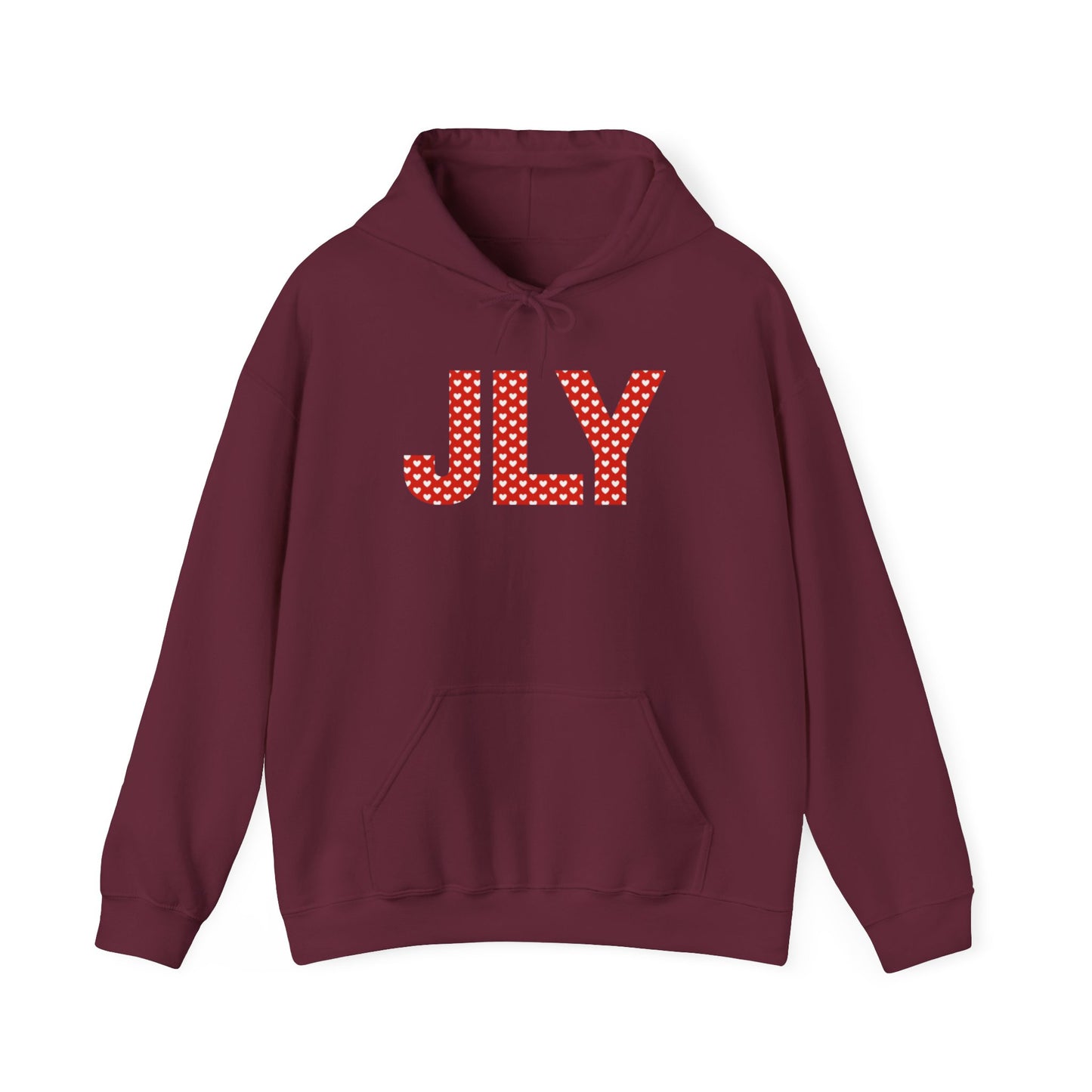 JLY Polka Dot Hoodie – Cute Red Lettering Pullover