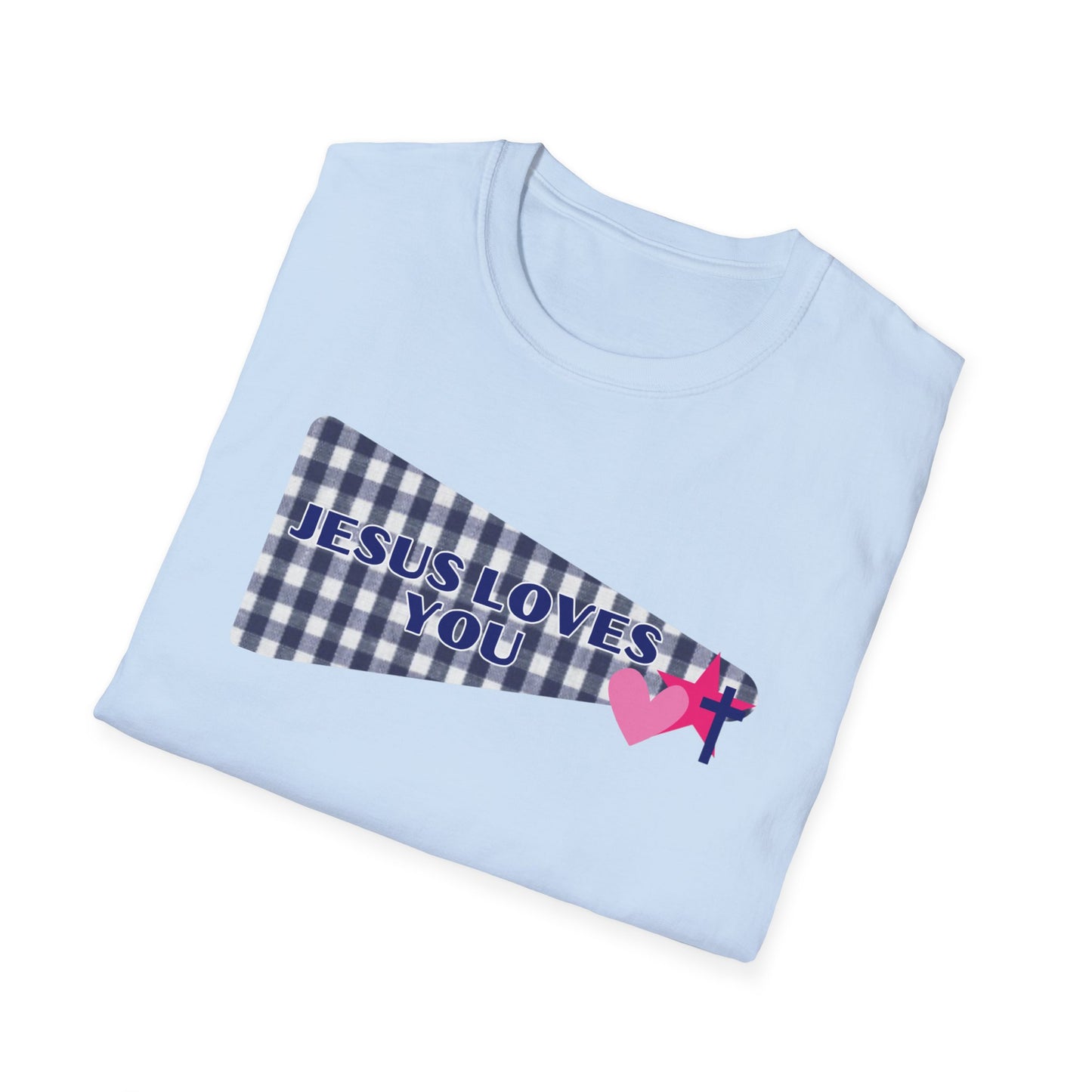 Jesus Loves You Pennant T-Shirt — Christian Faith Check Tee