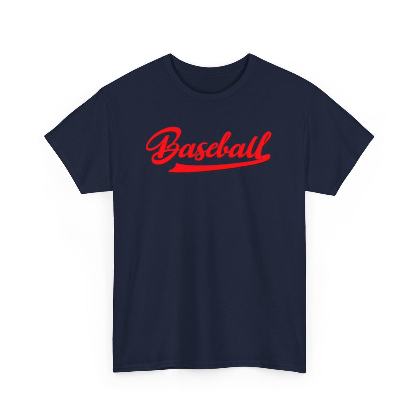 Baseball Script Tee — Red Vintage Baseball Logo T-Shirt