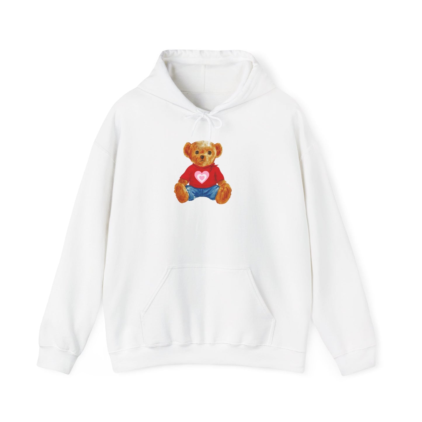 Teddy Bear Hoodie — Cute Heart Graphic