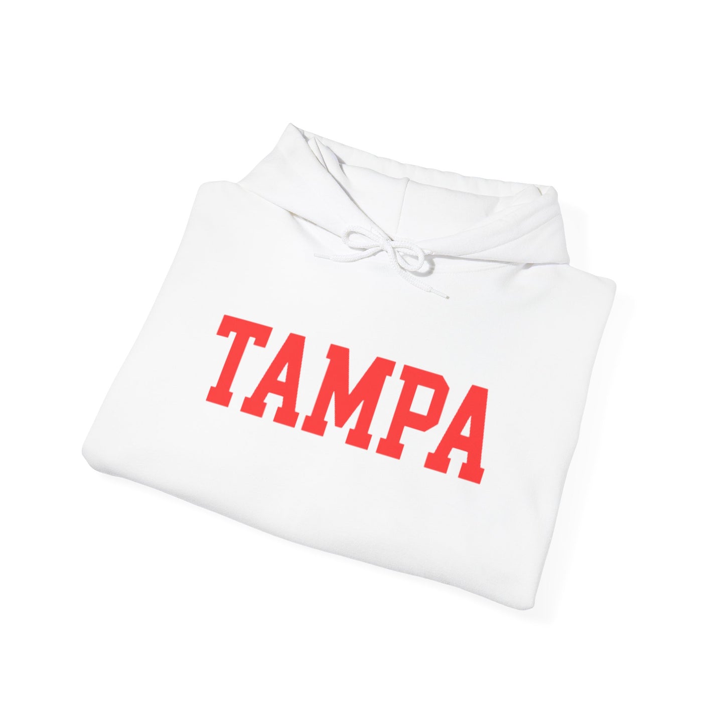 Tampa Hoodie — Classic Collegiate Pullover with Bold Red Text