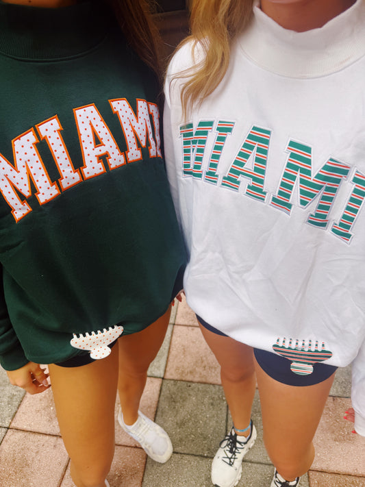 MIAMI STRIPED MOCK NECK