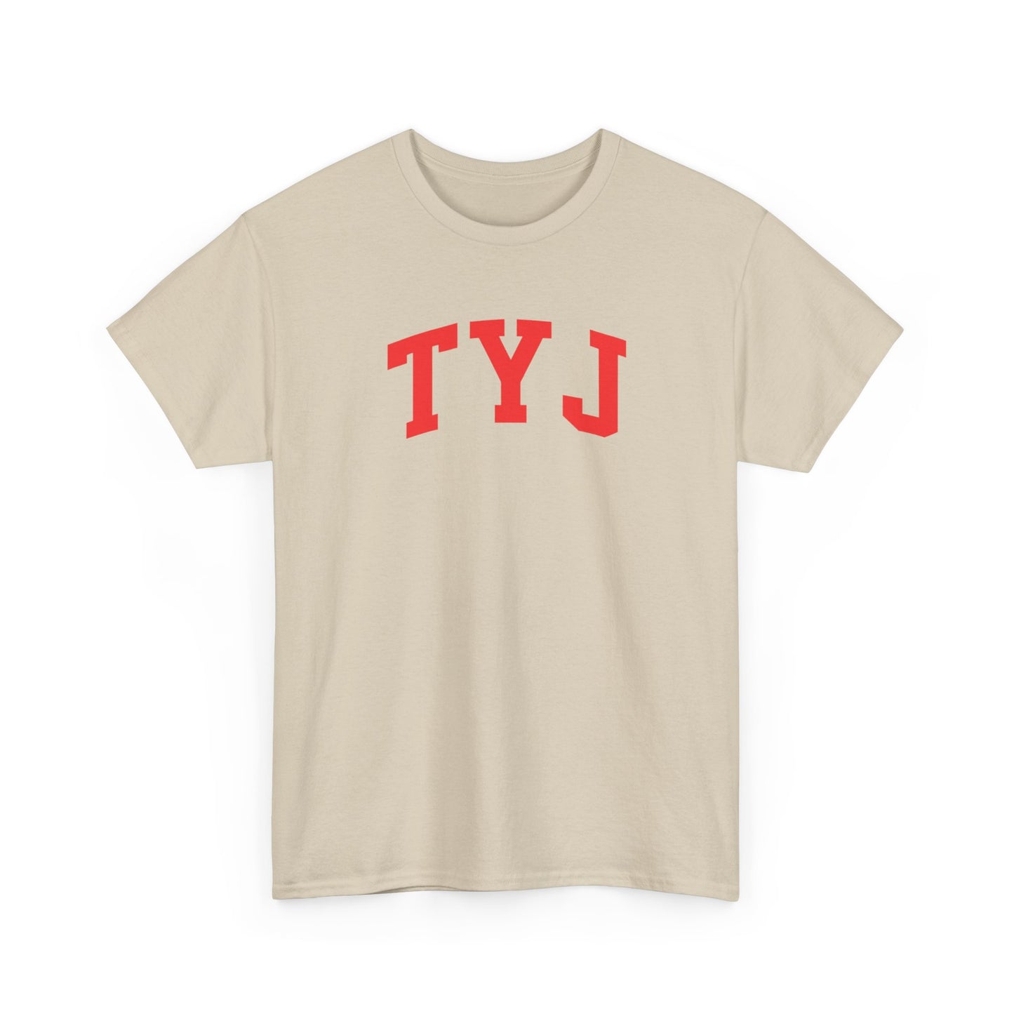 TYJ Arch Logo T-Shirt — Minimal Red College-Style Tee
