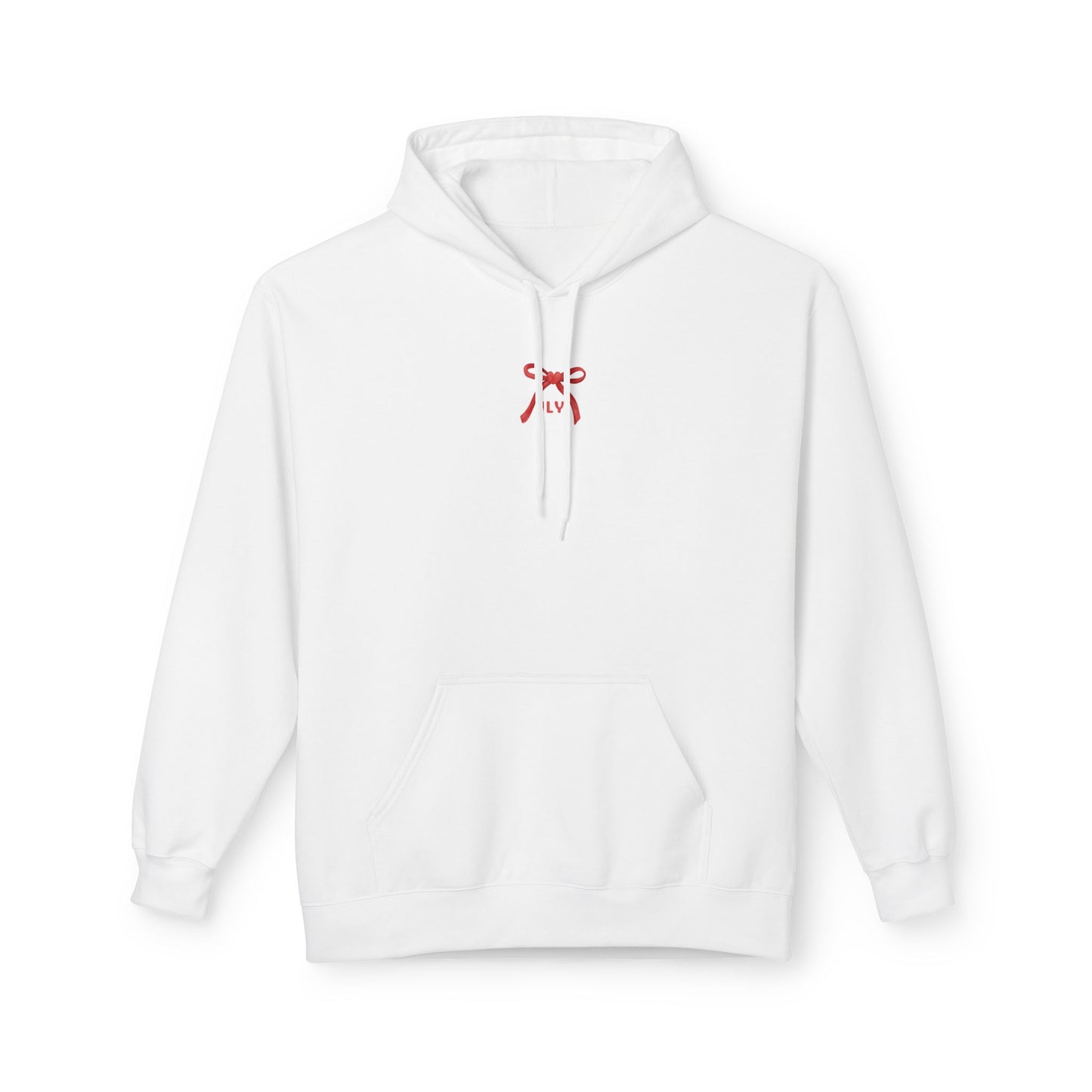 Chic Fleece Hoodie with JLY Bow Design - Perfect for Gift Giving, Cozy Casual Wear, Holiday Celebrations, Unisex Style, Everyday Comfort