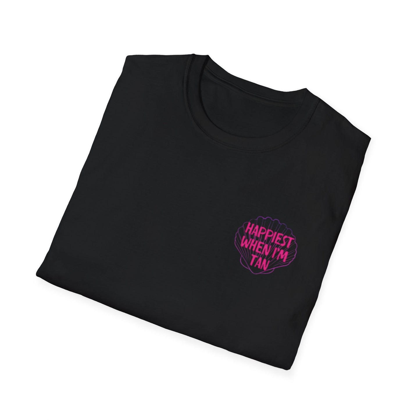 T-Shirt — "Happiest When I'm Tan" Pink Beach Tee