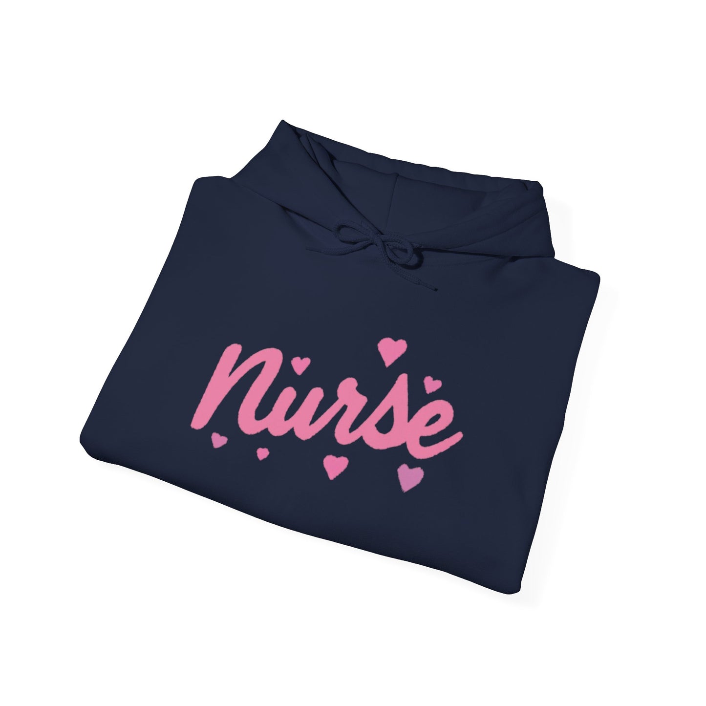 Nurse Heart Hoodie — Pink Script Nurse Hoodie for Medical Professionals, Gifts for Nurses