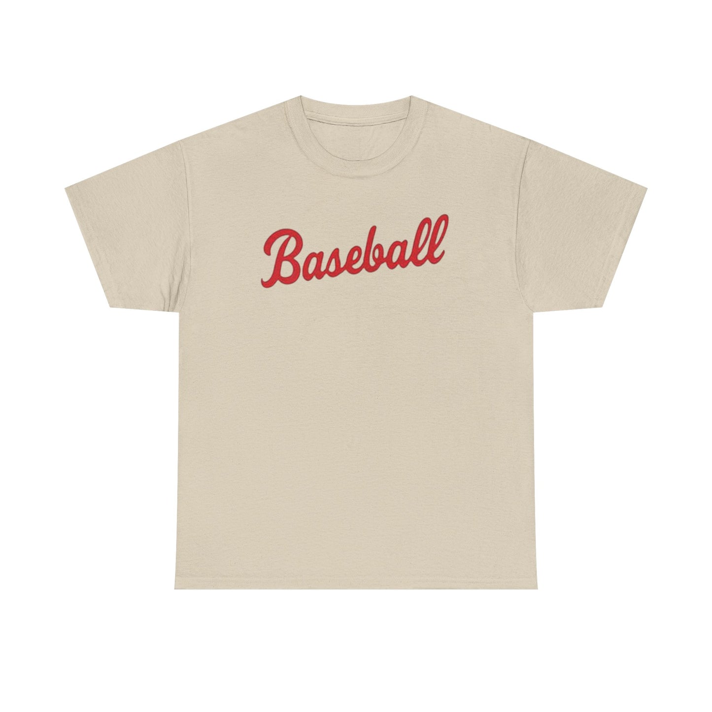 Baseball Script Tee — Retro Red Baseball T‑Shirt