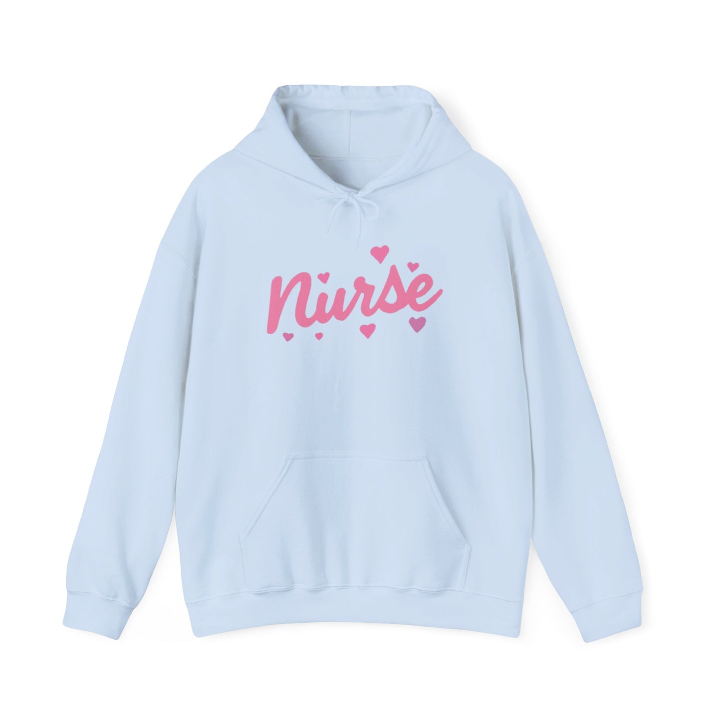 Nurse Heart Hoodie — Pink Script Nurse Hoodie for Medical Professionals, Gifts for Nurses