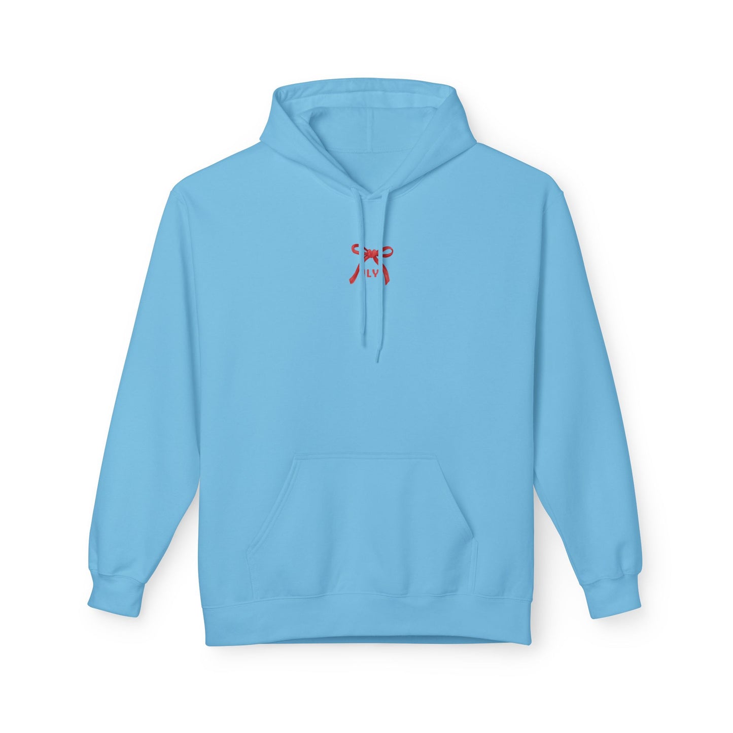 Chic Fleece Hoodie with JLY Bow Design - Perfect for Gift Giving, Cozy Casual Wear, Holiday Celebrations, Unisex Style, Everyday Comfort
