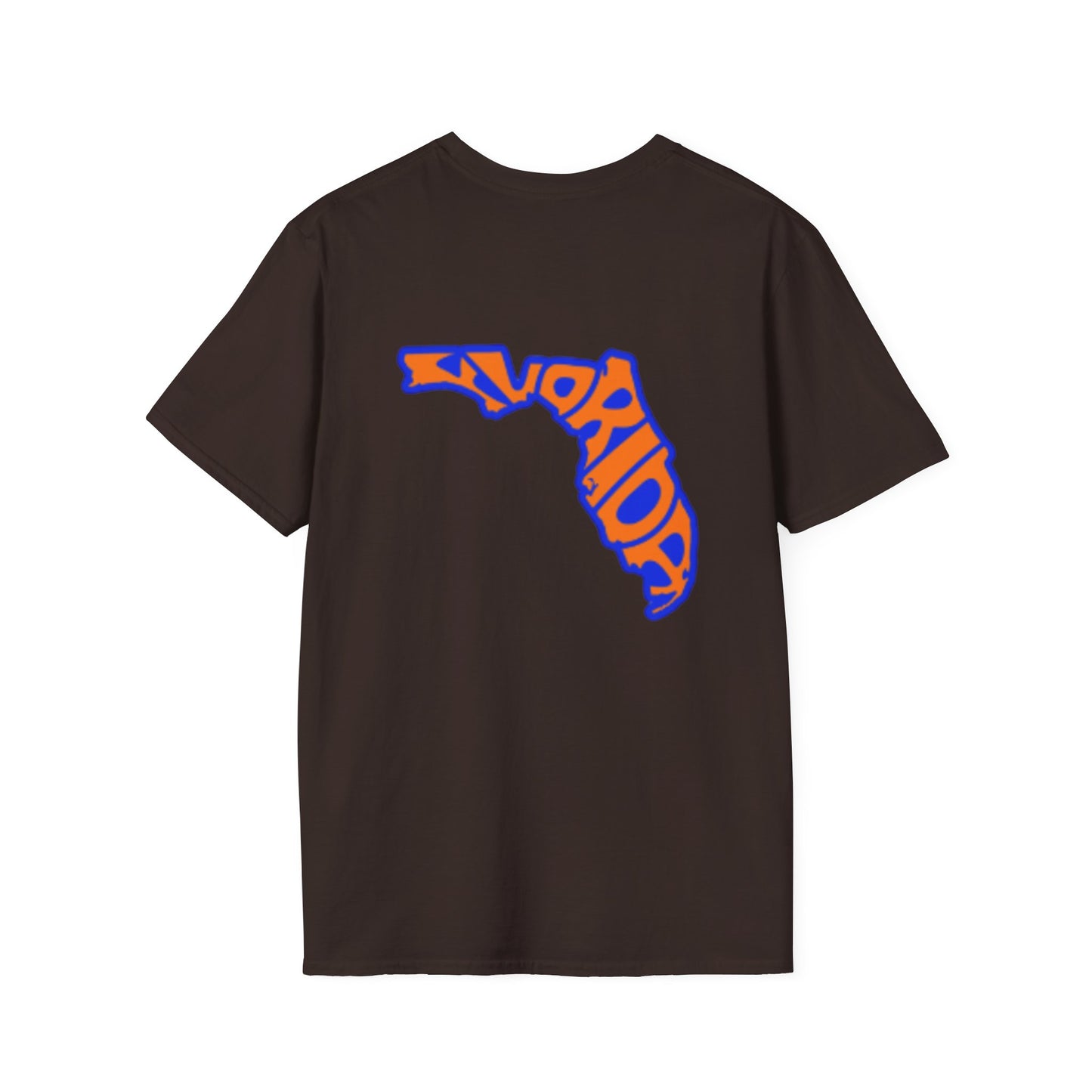 Florida State Outline T-Shirt — Orange & Blue 'Florida' Graphic Tee