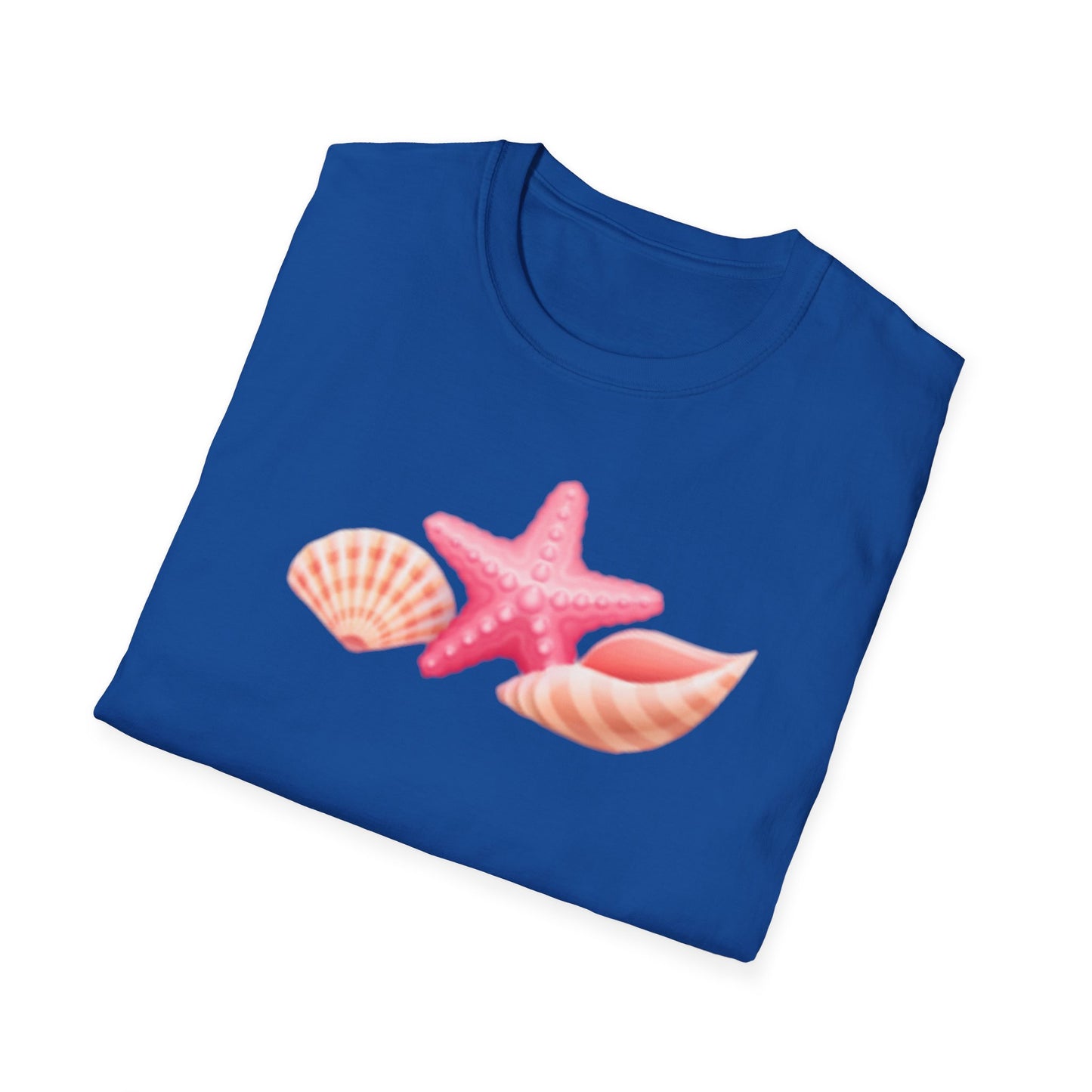 Seashell & Starfish Beach T-Shirt — Pink Coastal Summer Tee