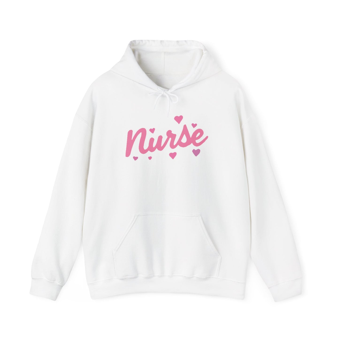 Nurse Heart Hoodie — Pink Script Nurse Hoodie for Medical Professionals, Gifts for Nurses