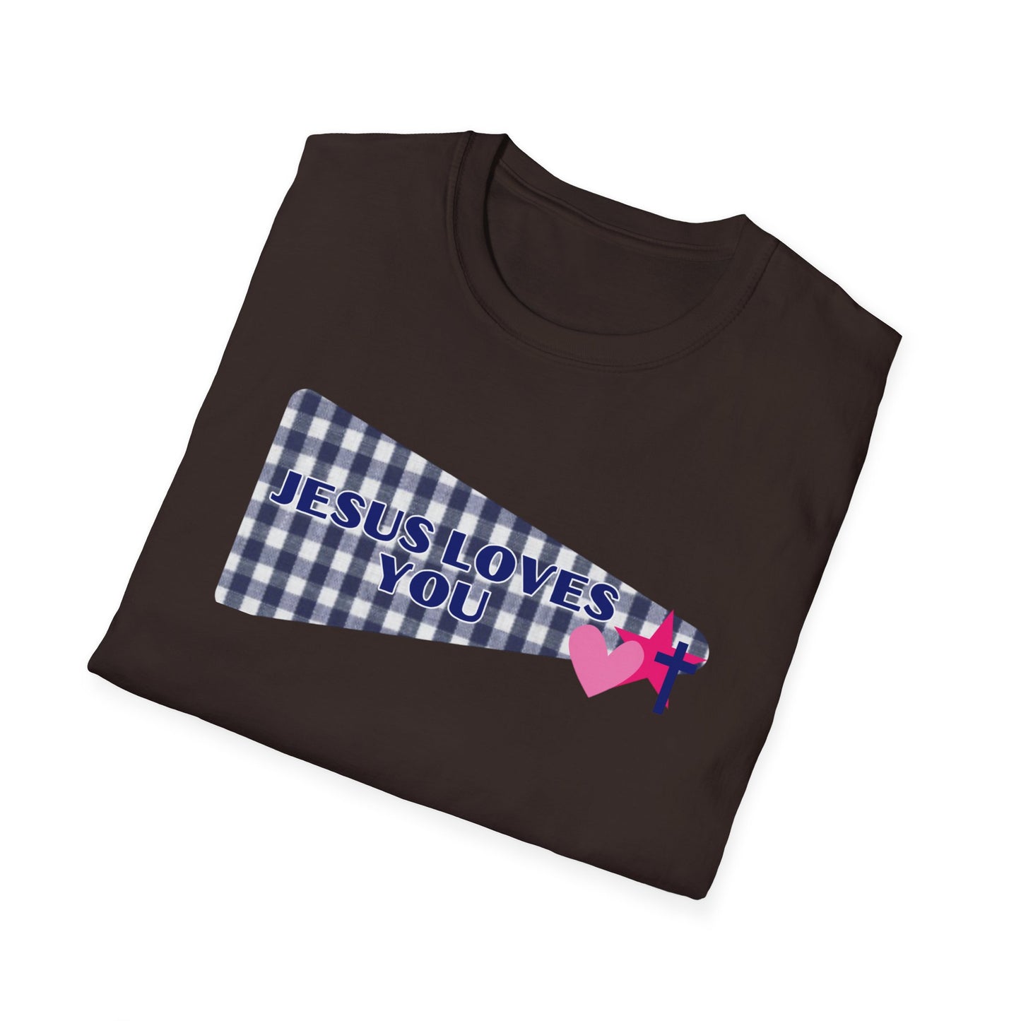 Jesus Loves You Pennant T-Shirt — Christian Faith Check Tee