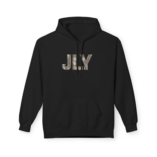 JLY Camouflage Fleece Hoodie, Cozy Unisex Hoodie, Seasonal Style, Gift for Him or Her, Casual Wear, Perfect for Fall