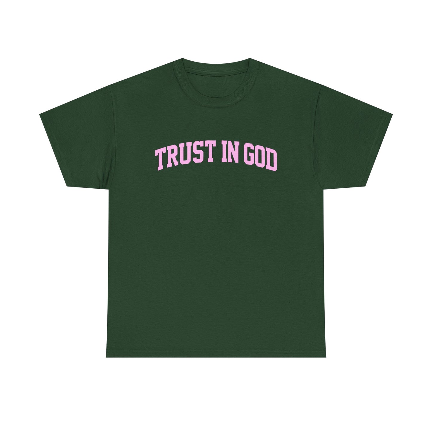 Trust in God Tee — Pink Faith Graphic Shirt