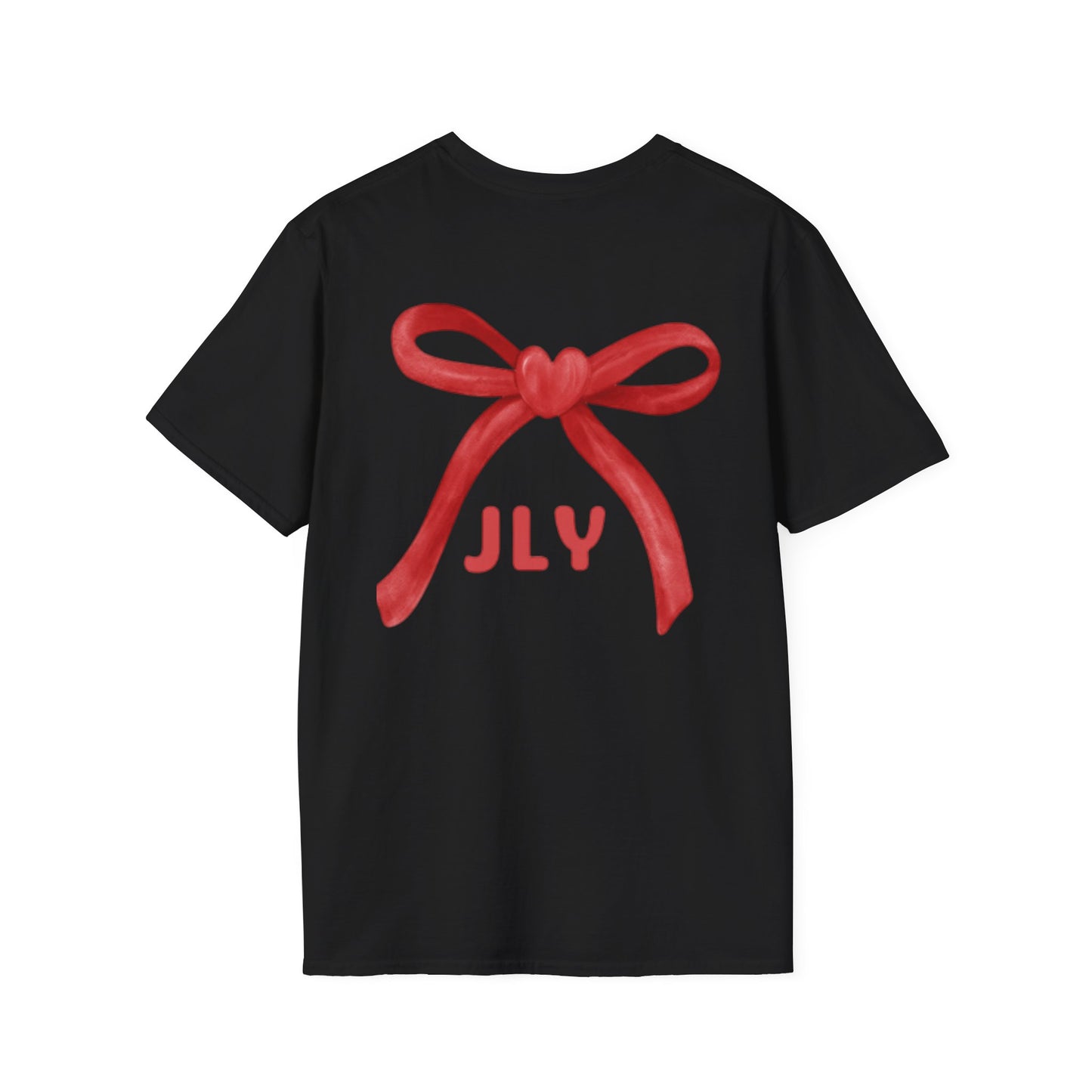 T-Shirt — Red Bow "JLY" Graphic Tee