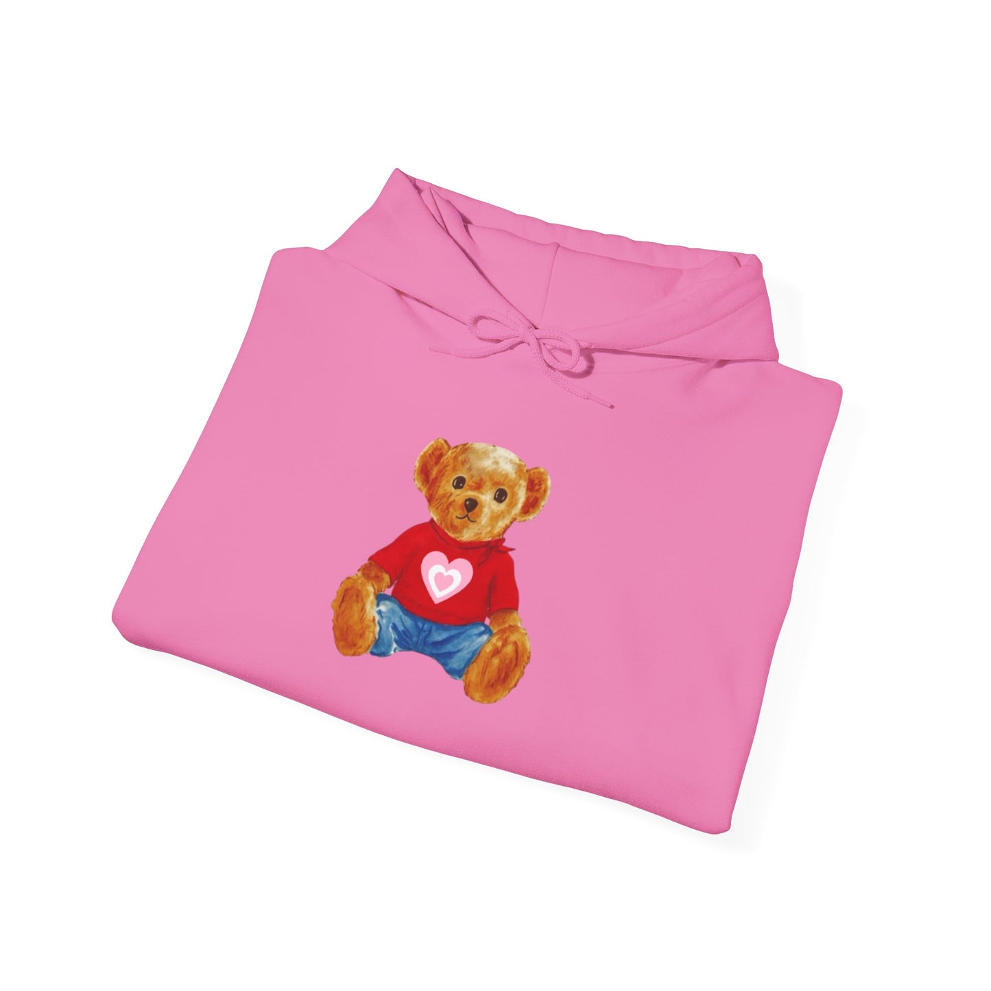 Teddy Bear Hoodie — Cute Heart Graphic