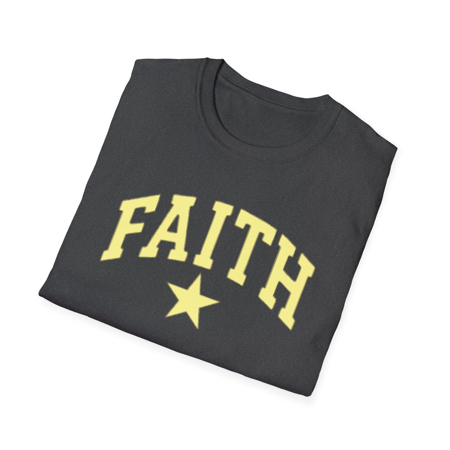 Faith Graphic T-Shirt — Yellow Lettering with Star