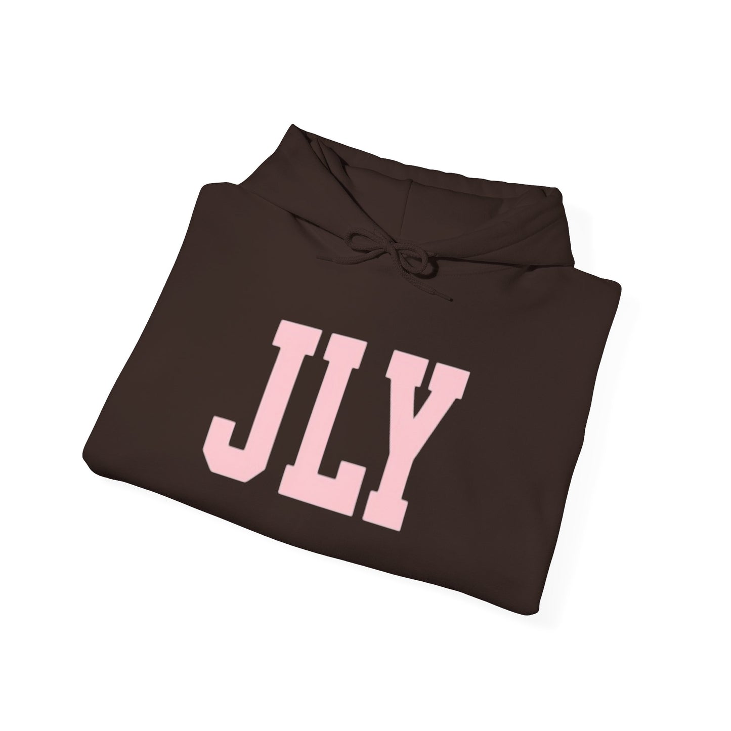 JLY Pink Block Letter Hoodie - Minimal Monogram Pullover