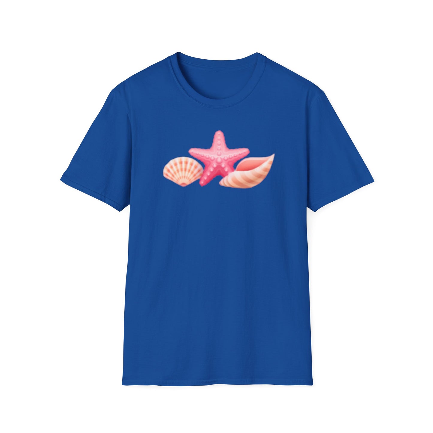 Seashell & Starfish Beach T-Shirt — Pink Coastal Summer Tee