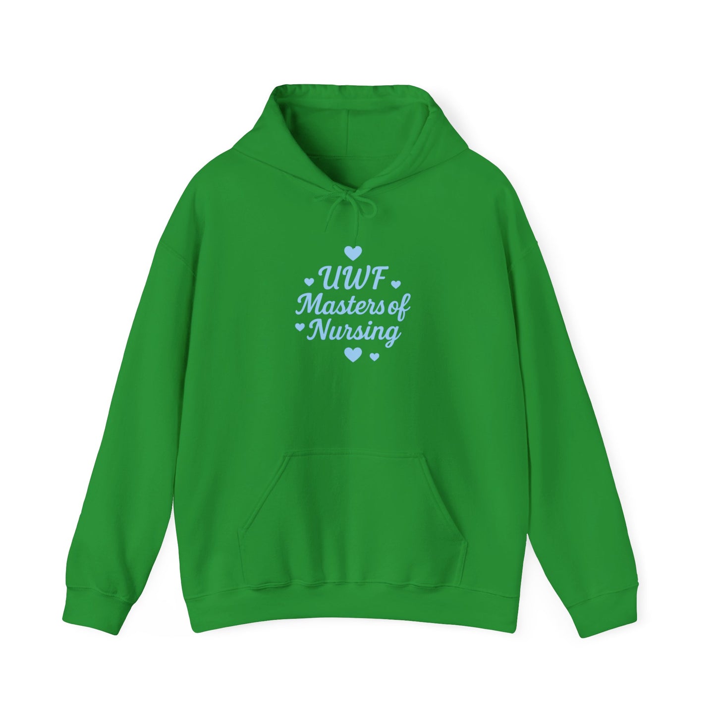 UWF Masters of Nursing Hoodie — Light Blue Heart Nursing School Sweatshirt