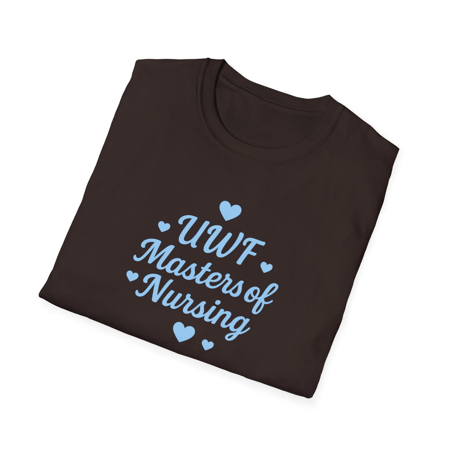 UWF Masters of Nursing T-Shirt — Light Blue Heart Nursing School Tee