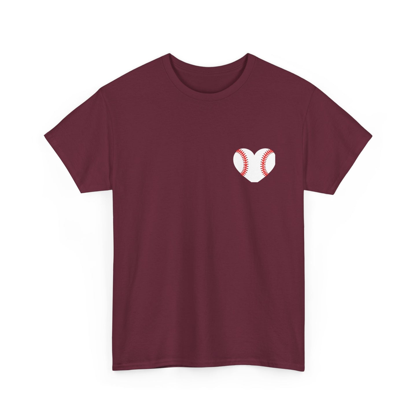 Baseball Heart Patchwork Tee – Patriotic Baseball Gear T‑Shirt