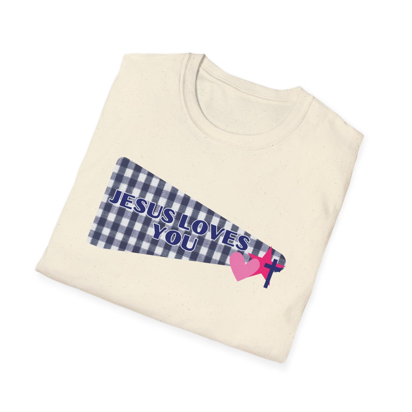 Jesus Loves You Pennant T-Shirt — Christian Faith Check Tee