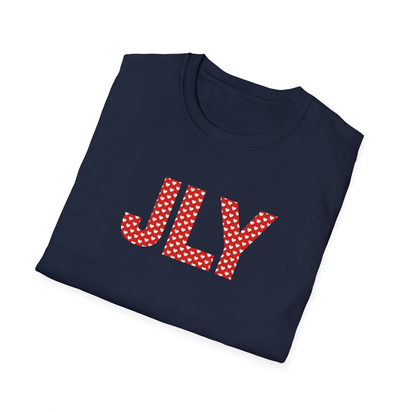 JLY Polka Dot Tee — Red Monogram Graphic T-Shirt