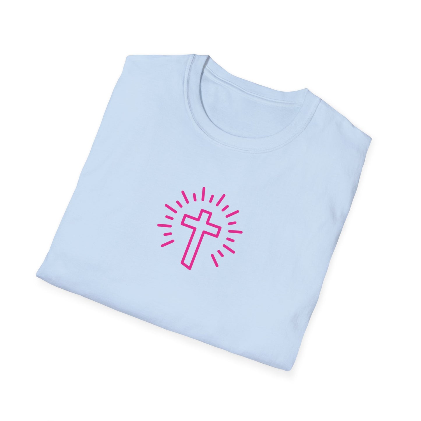 Christian Cross T-Shirt — Pink Radiant Faith Tee