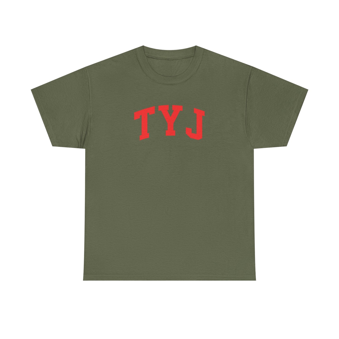 TYJ Arch Logo T-Shirt — Minimal Red College-Style Tee
