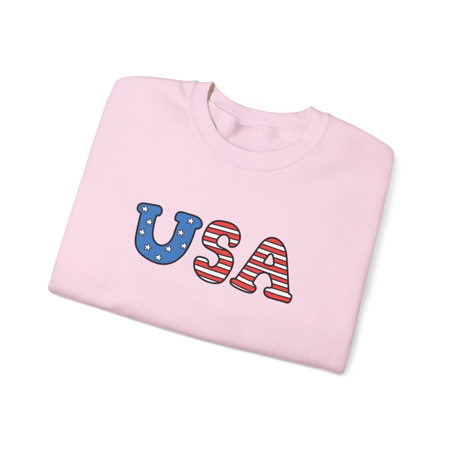 USA Flag Graphic Sweatshirt — Patriotic Crewneck