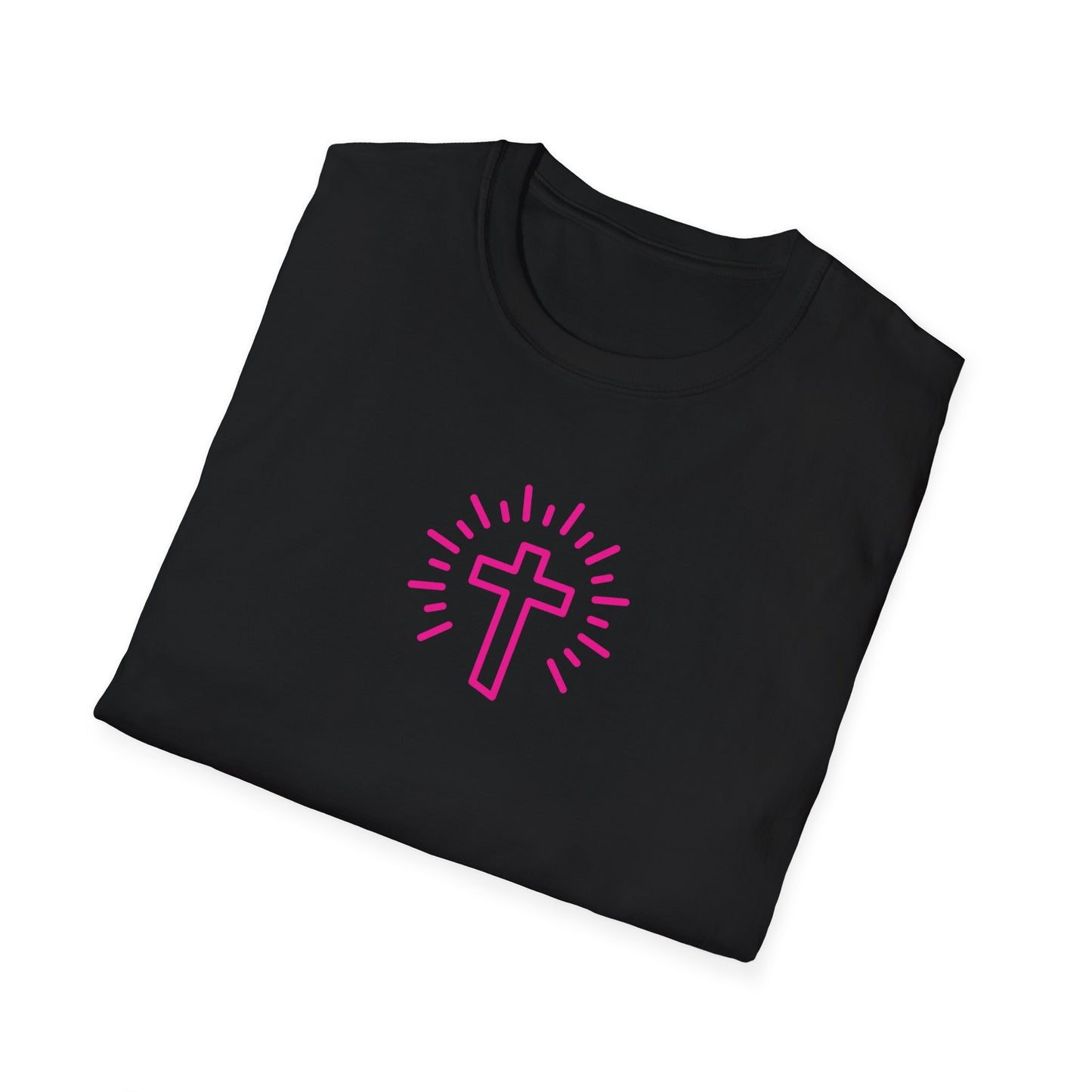 Christian Cross T-Shirt — Pink Radiant Faith Tee