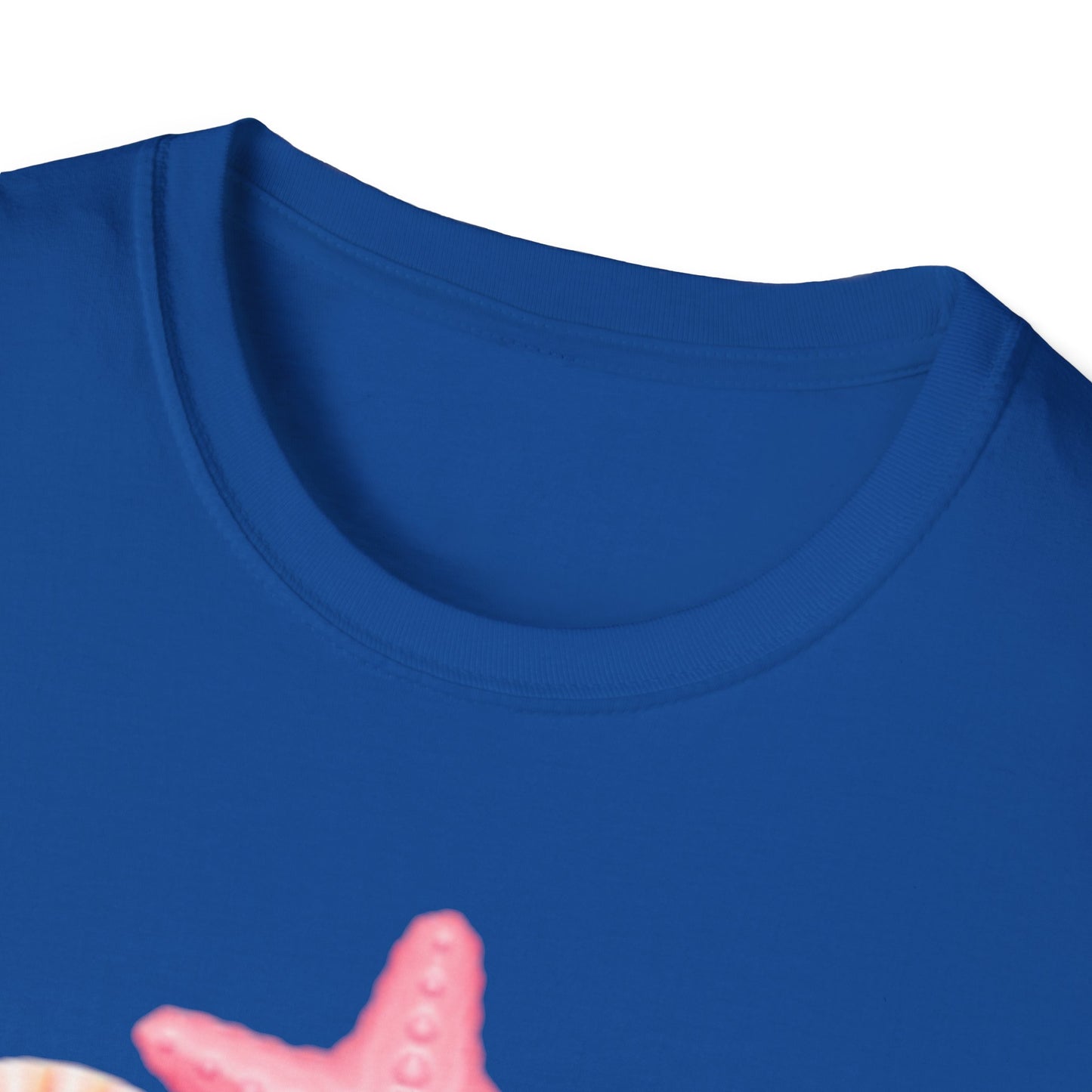 Seashell & Starfish Beach T-Shirt — Pink Coastal Summer Tee