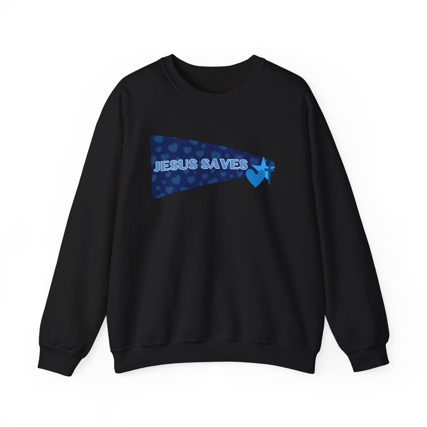 Jesus Saves Crewneck Sweatshirt — Christian Faith Graphic Pullover
